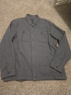 💖GAP Men's Long-Sleeve Gray Button-Up Jacket